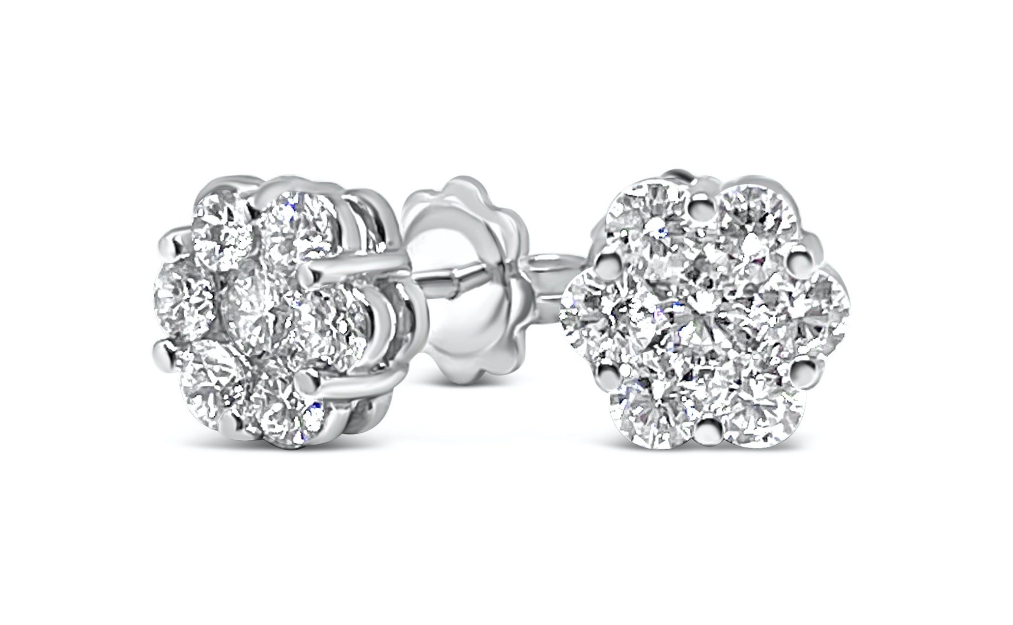 Lab Diamond Flower Stud Earring Mel Spivak