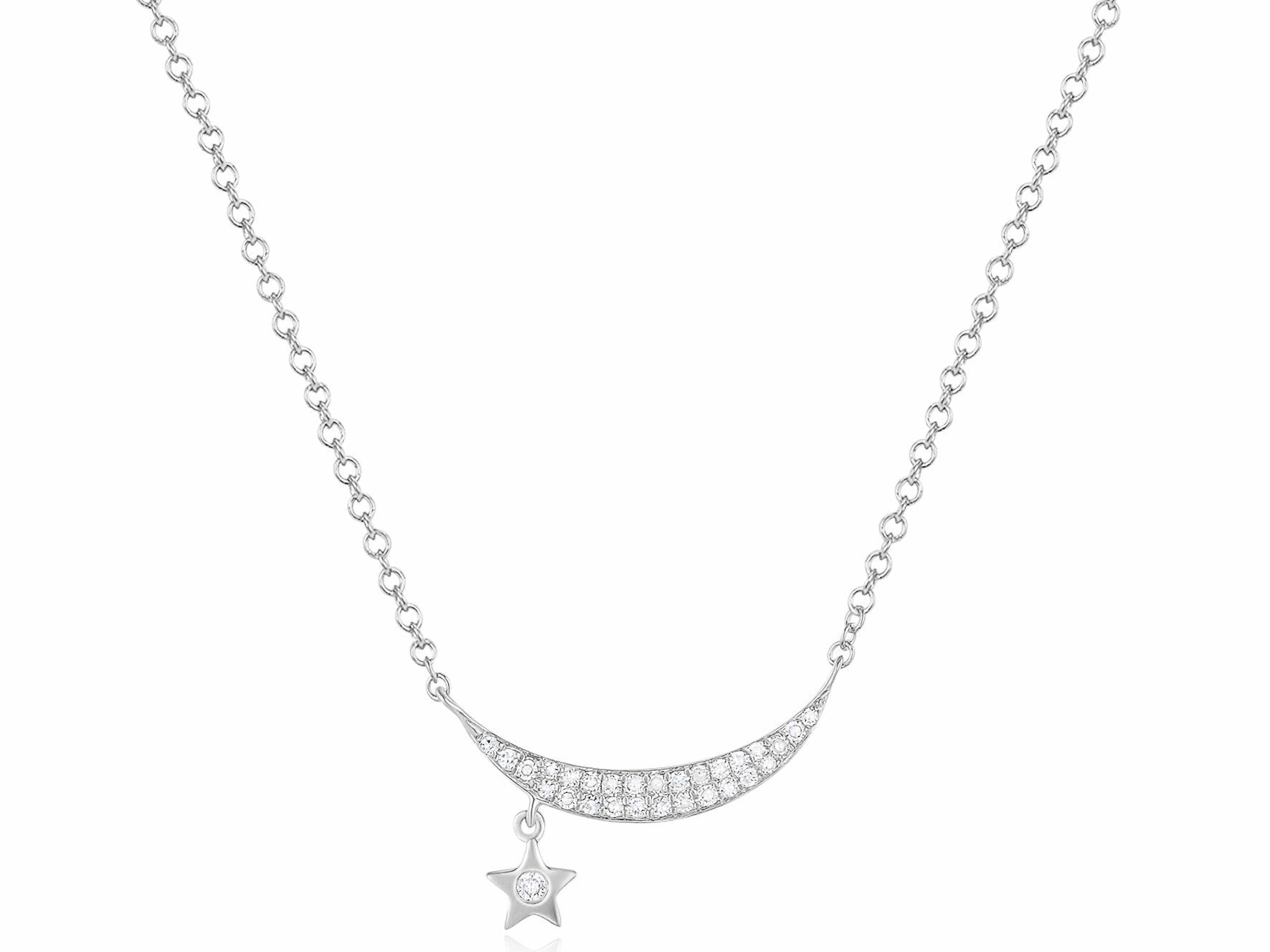 Crescent Star Hanging Necklace