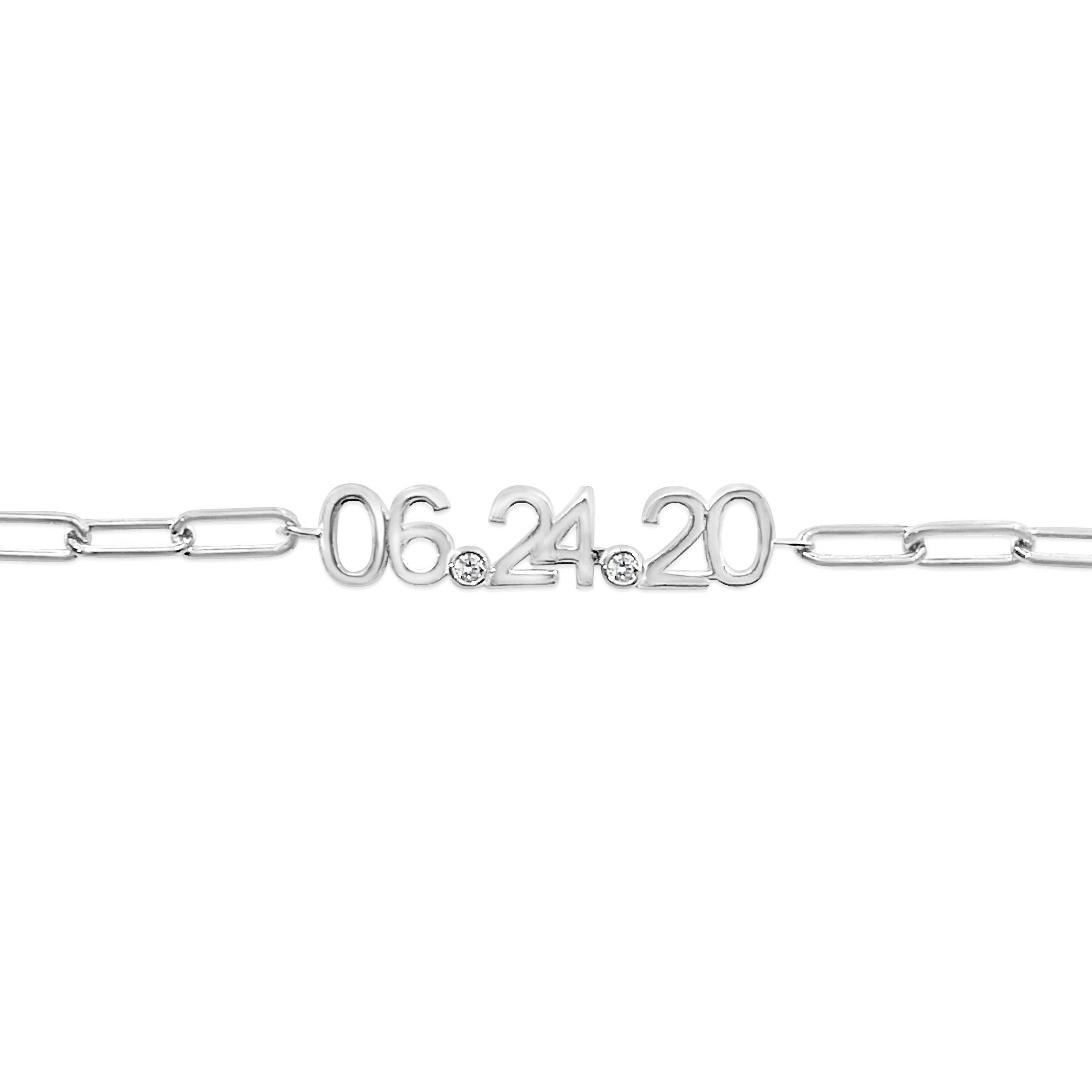 Date bracelet- sterling silver