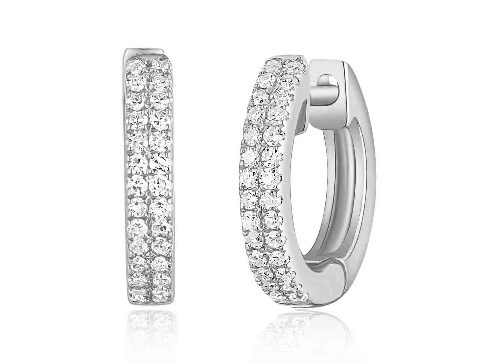 Double Row Pave Huggie Earrings Mel Spivak