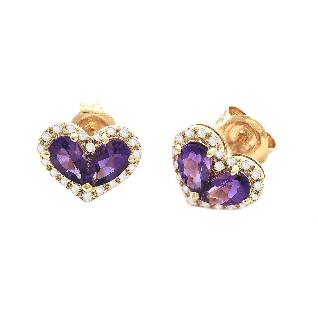 Amethyst hot sale heart earrings