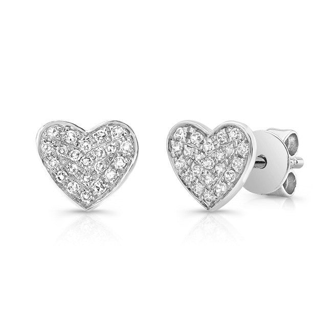 Pave sales heart earrings