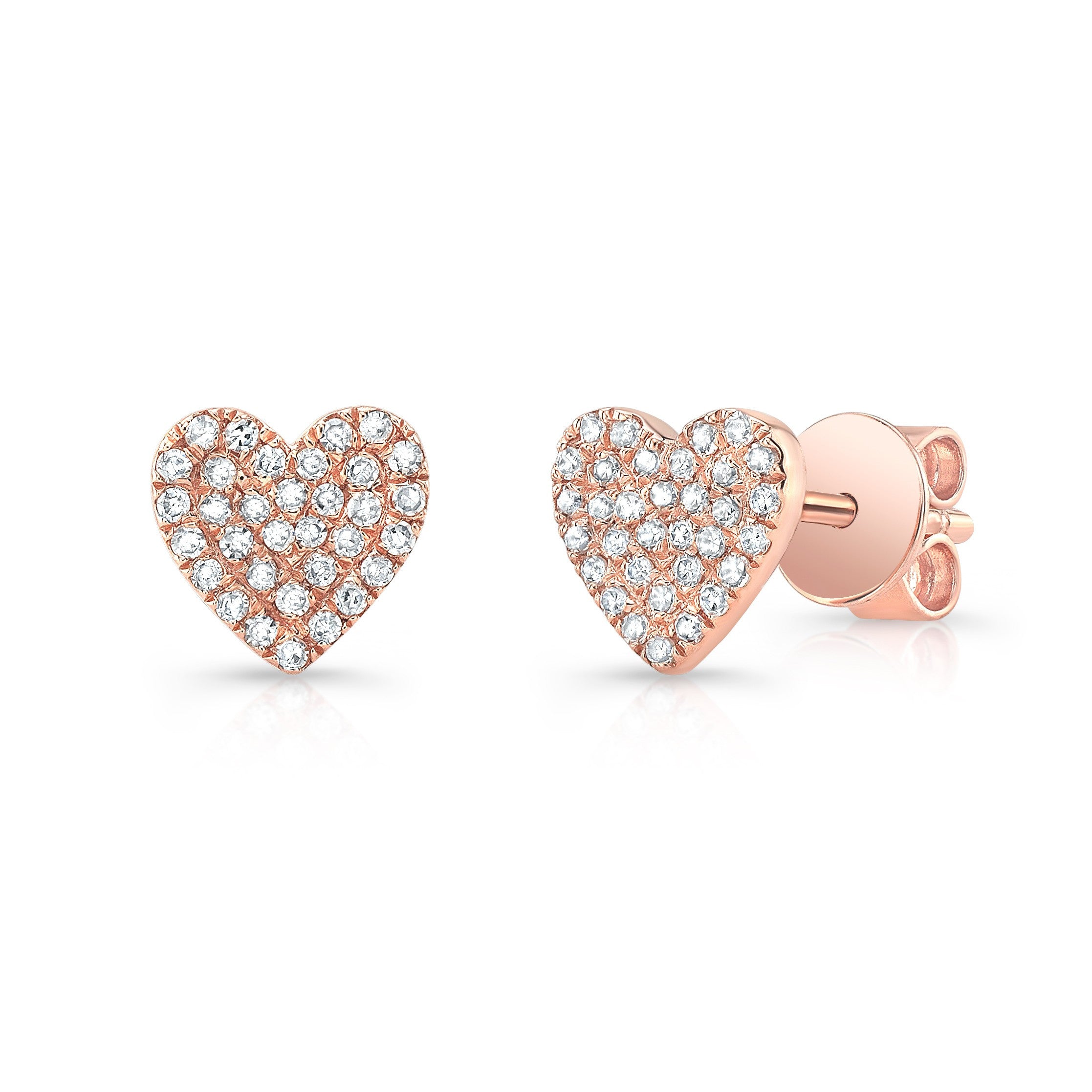 Pave heart earrings outlet