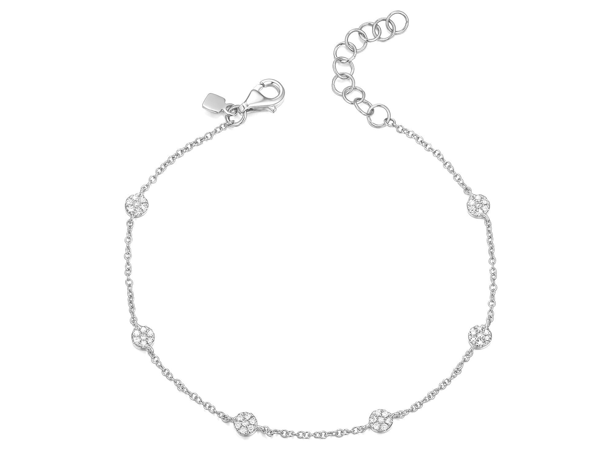 Tiny Diamond Disc Chain Bracelet Mel Spivak