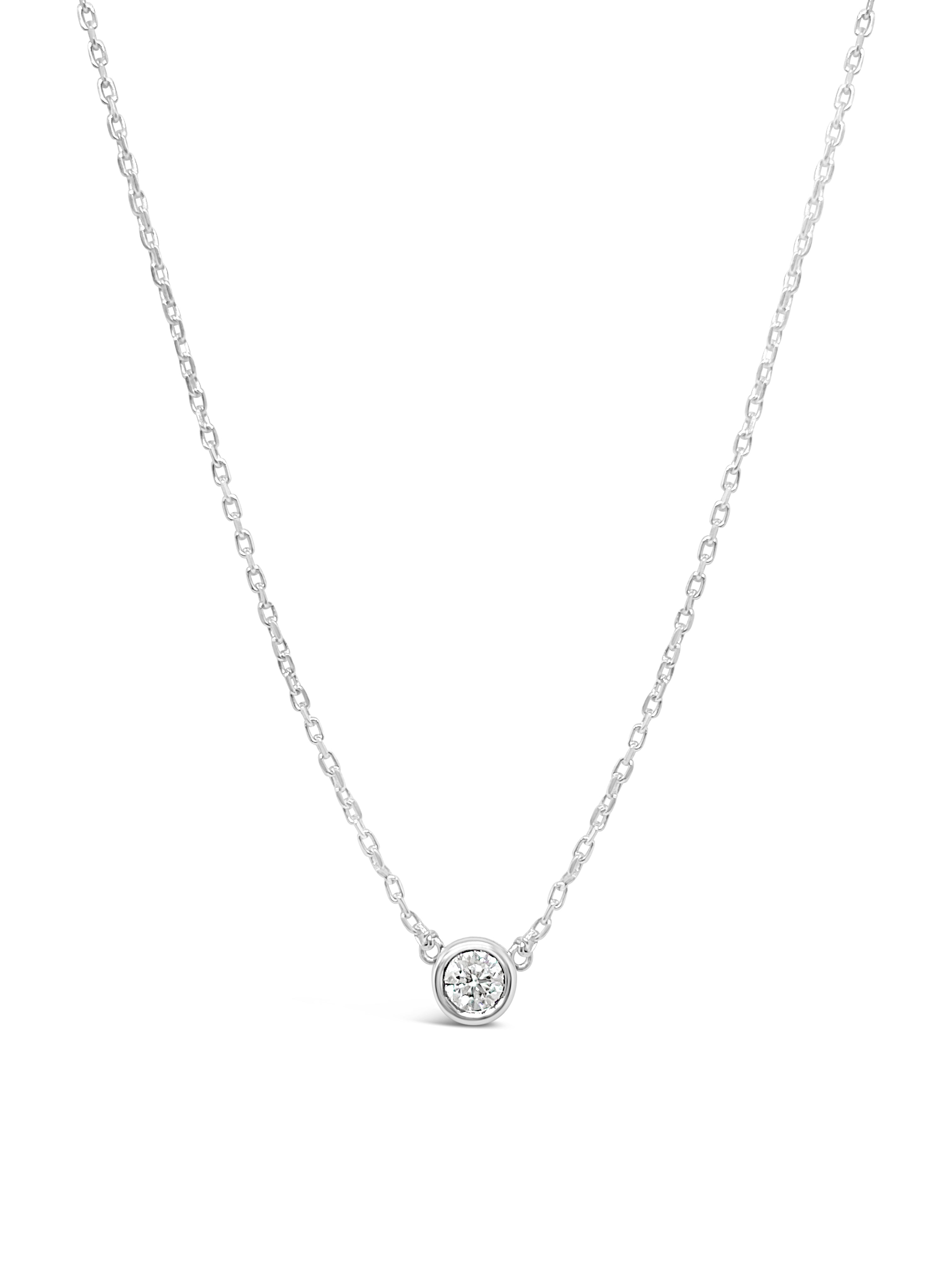 Bezel Lab Diamond Solitaire Necklace