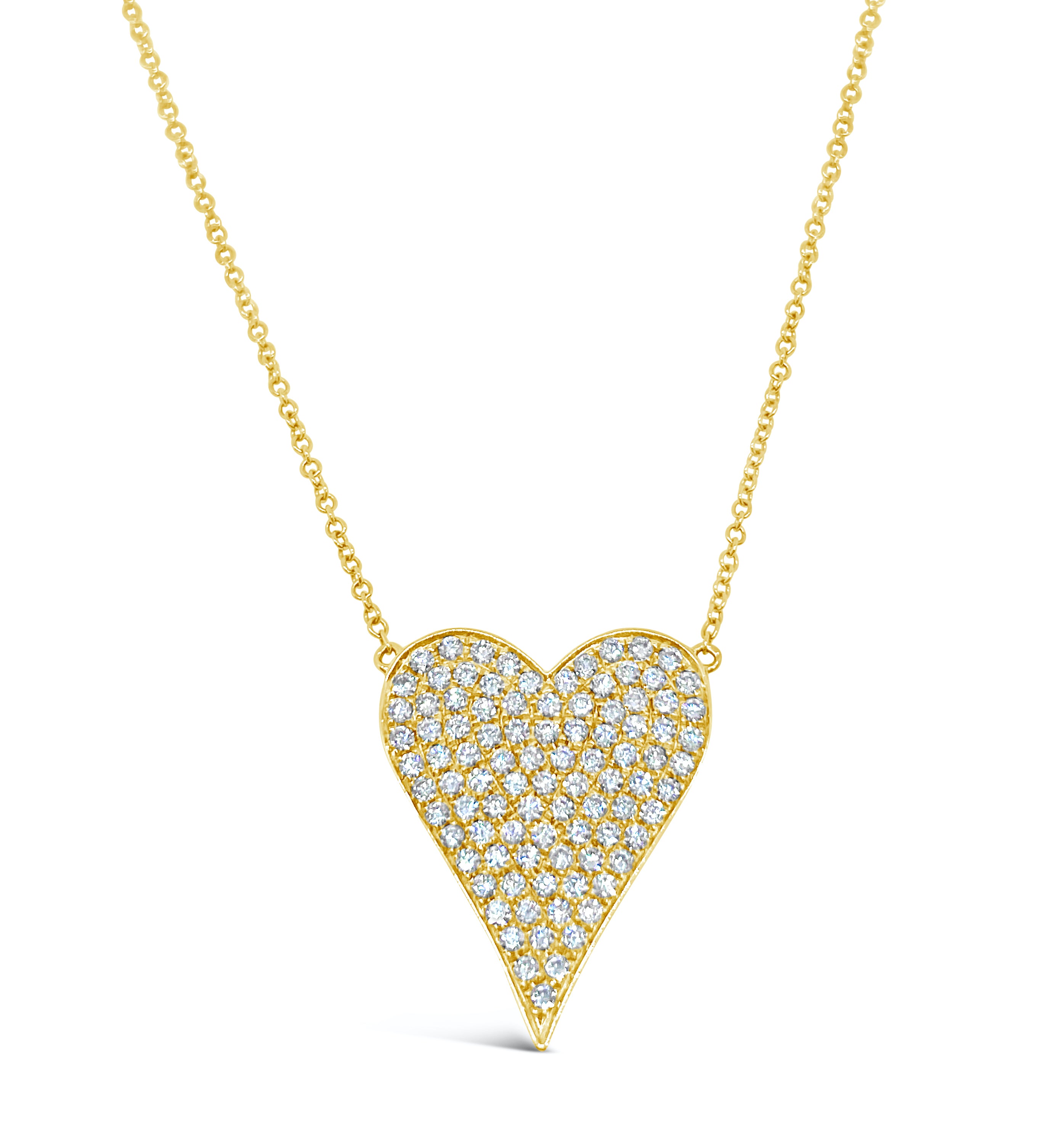 Large Diamond Pave Heart Necklace
