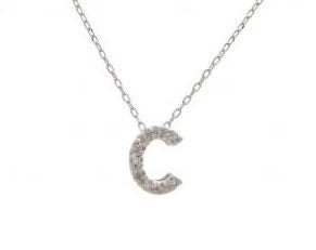 Block Diamond Initial Necklace