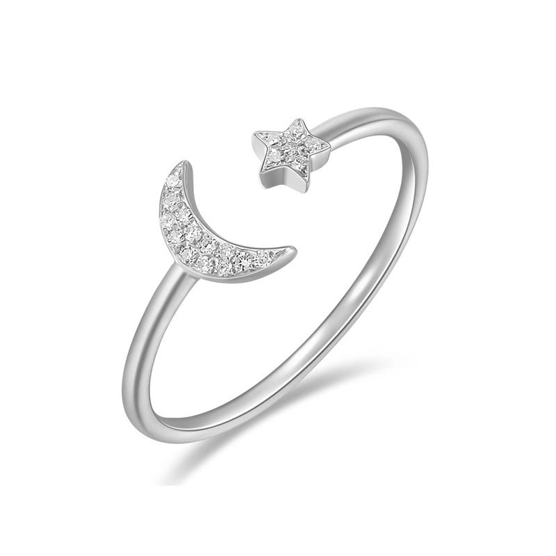 Ring with moon and star outlet
