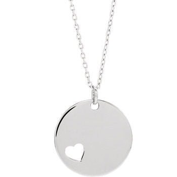 Disc with Heart Cut-Out Necklace