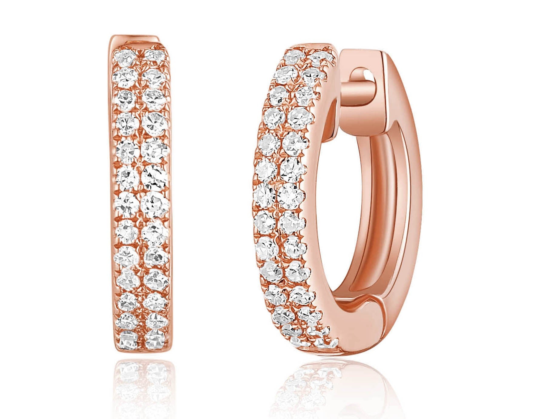 Pave huggie earrings on sale