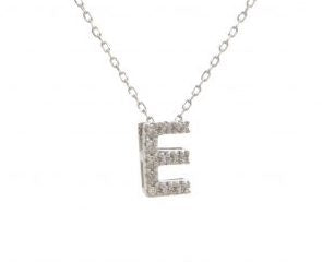 Block Diamond Initial Necklace