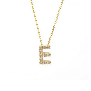 Block Diamond Initial Necklace