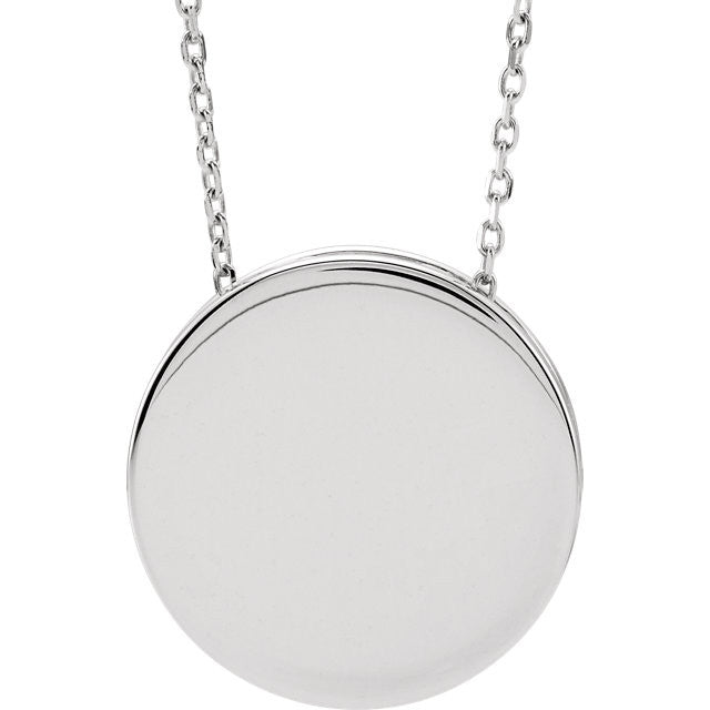 Engravable Scroll Disc Necklace