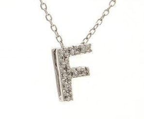 Block Diamond Initial Necklace