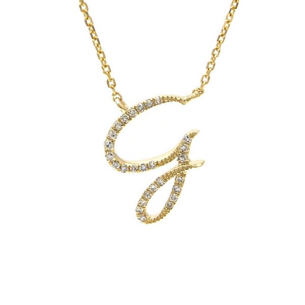 Swirl Diamond Initial Necklace Mel Spivak
