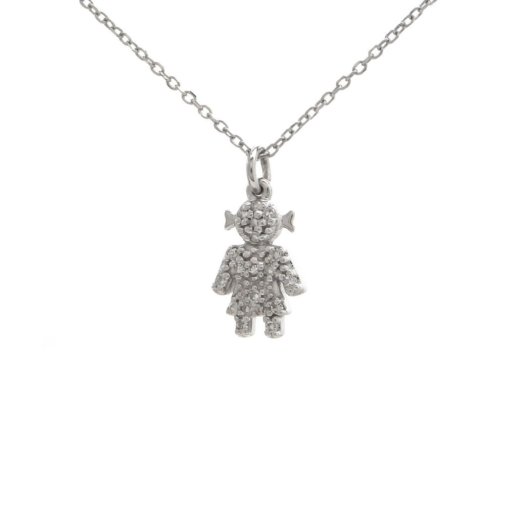 Girl Diamond Charm Necklace