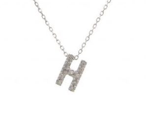 Block Diamond Initial Necklace