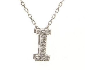 Block Diamond Initial Necklace