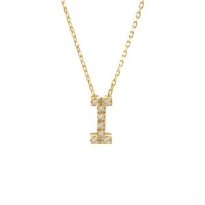 Block Diamond Initial Necklace