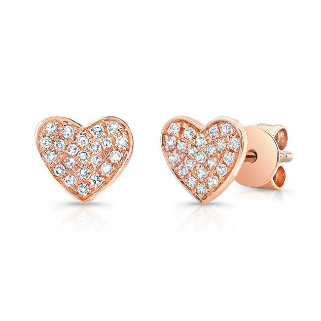 Petite Pave Heart Earrings