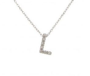 Block Diamond Initial Necklace