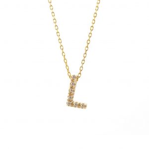 Block Diamond Initial Necklace