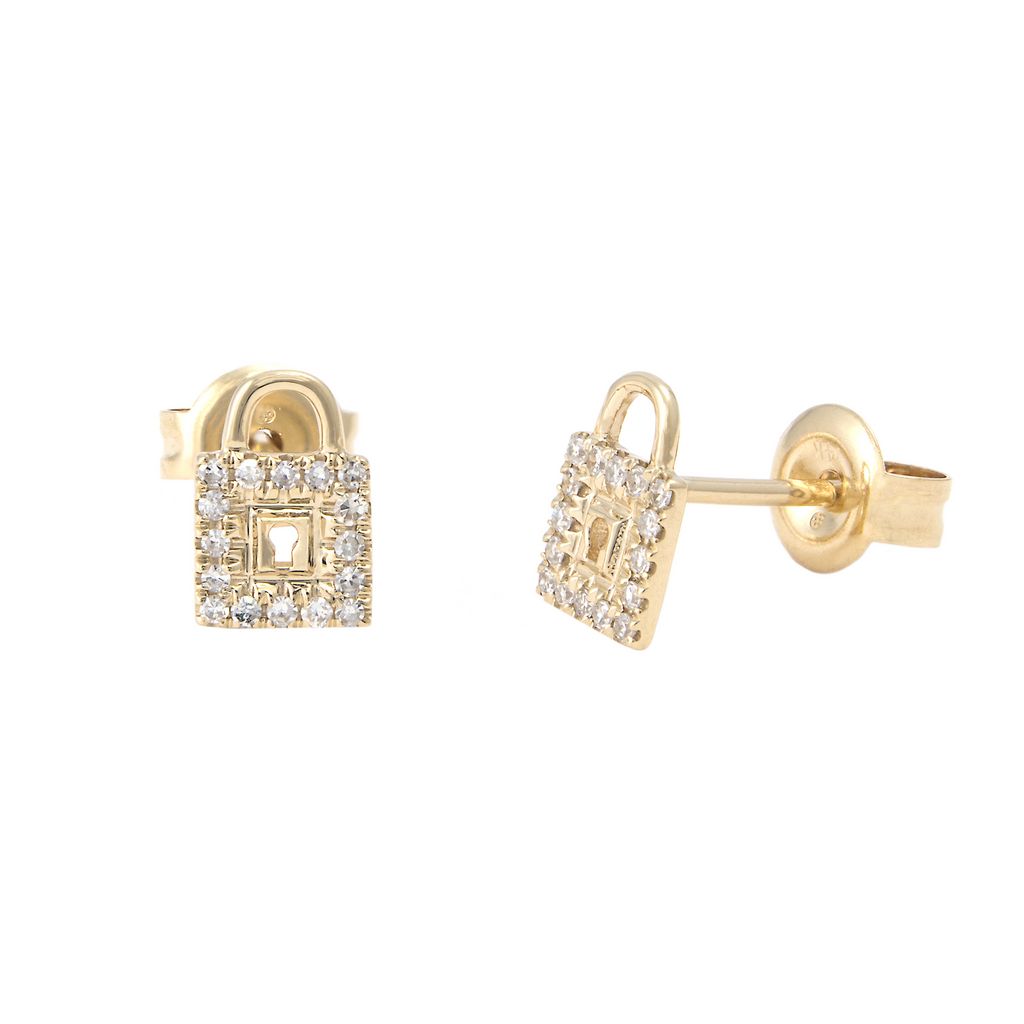 Lock diamond earrings