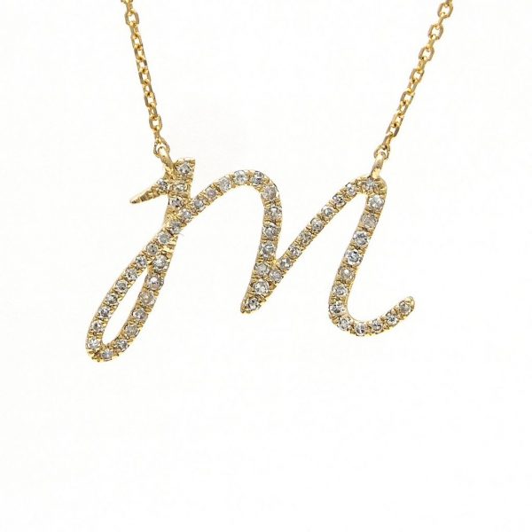 Swirl Diamond Initial Necklace Mel Spivak