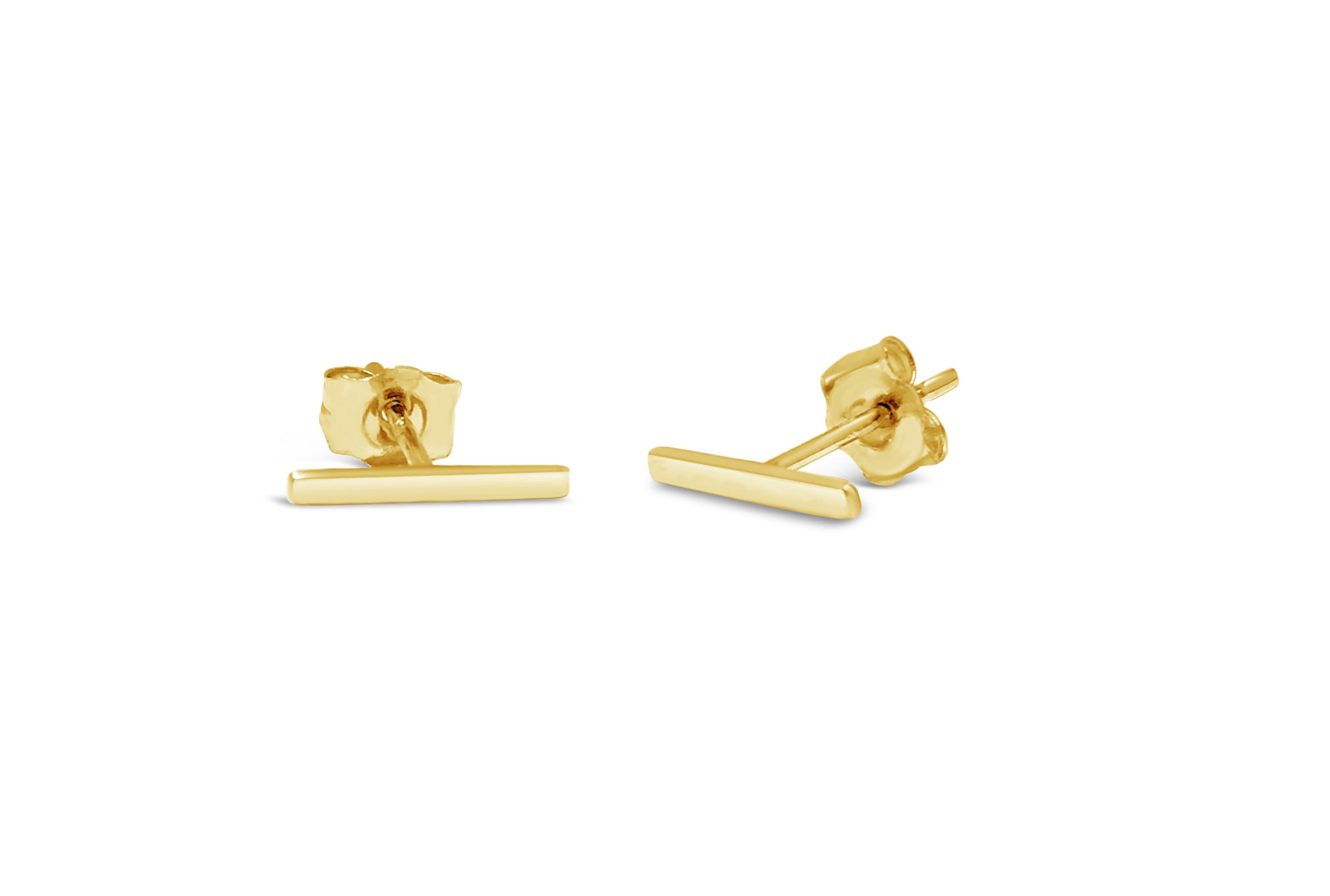 Mini gold outlet bar earrings