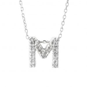 Block Diamond Initial Necklace