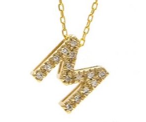 Block Diamond Initial Necklace