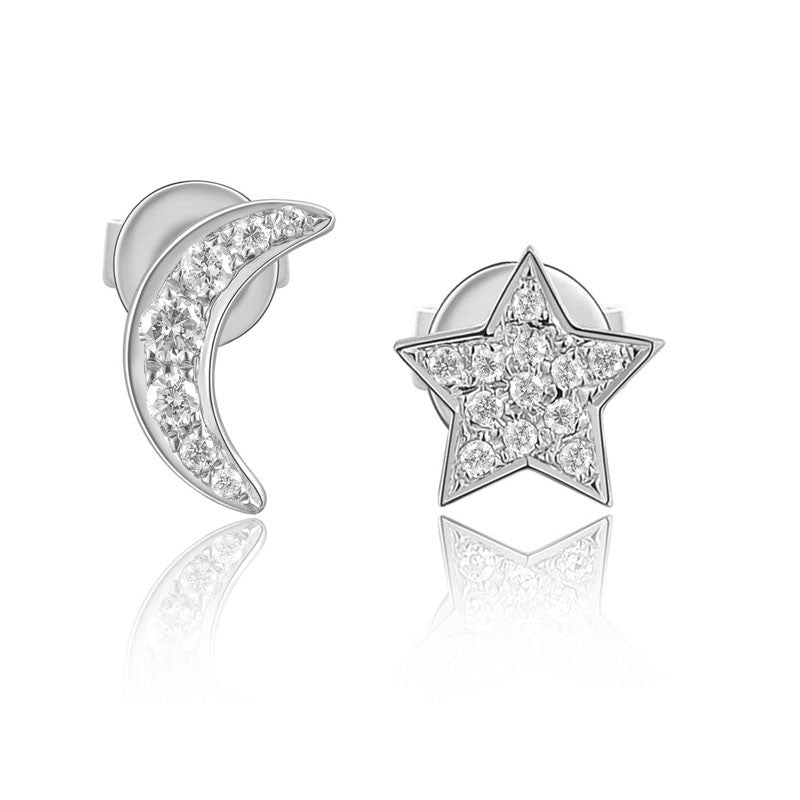 Moon and Star Studs