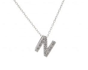 Block Diamond Initial Necklace