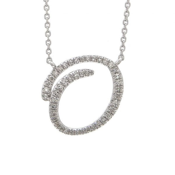 White gold diamond initial necklace 2025