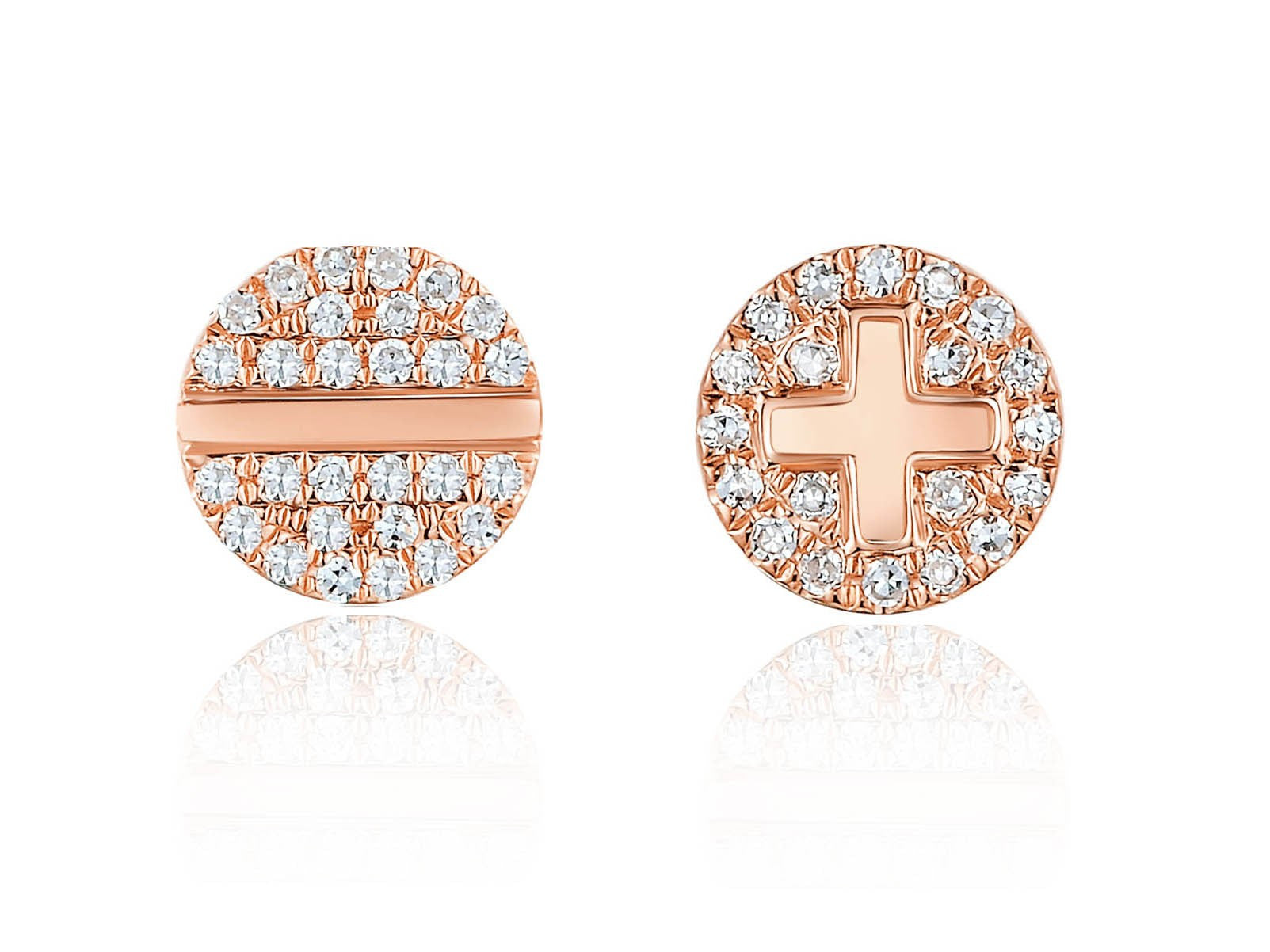 Pave Plus and Minus Earring