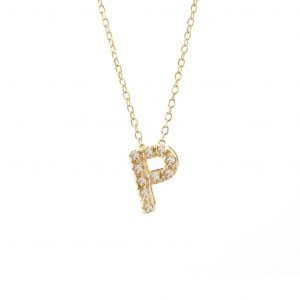 Block Diamond Initial Necklace