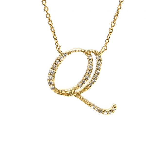 Swirl Diamond Initial Necklace Mel Spivak