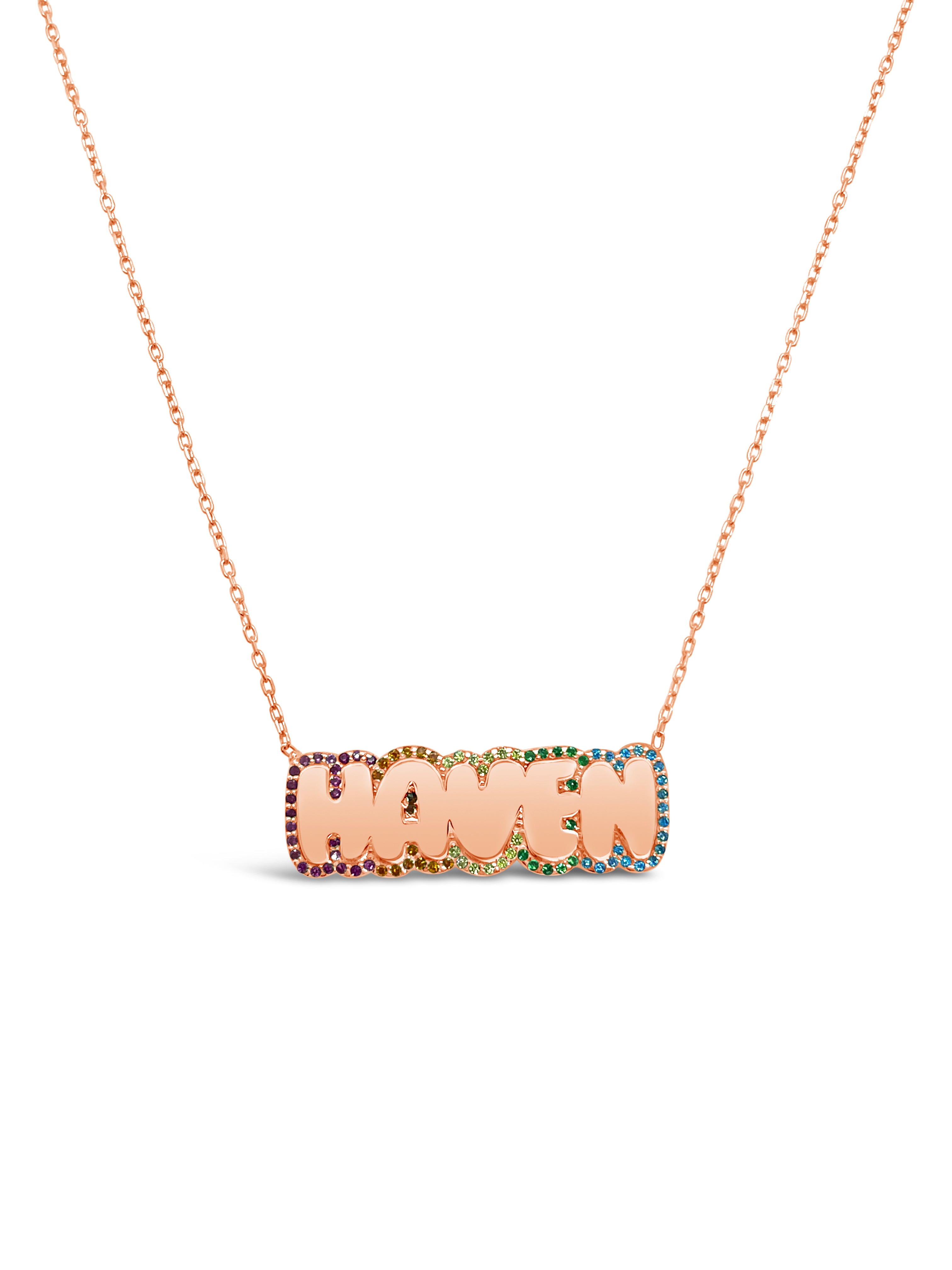 Rainbow hot sale name necklace