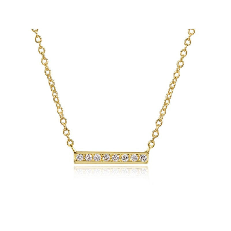 Short Diamond Bar Necklace