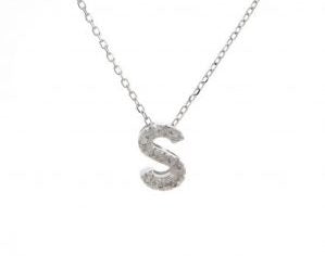 Block Diamond Initial Necklace