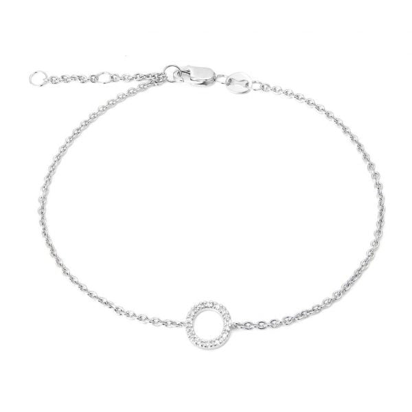 Sterling silver diamond initial bracelet