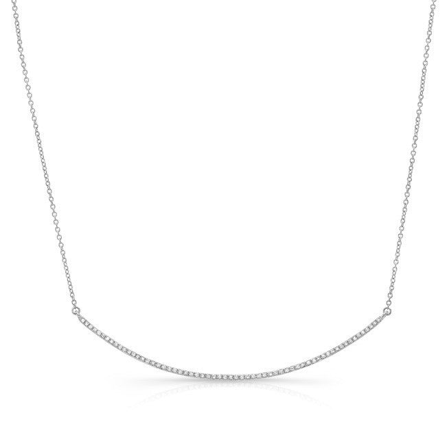 Thin Diamond Crescent Necklace