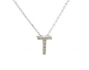 Block Diamond Initial Necklace