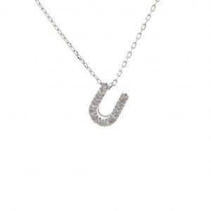 Block Diamond Initial Necklace