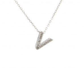 Block Diamond Initial Necklace