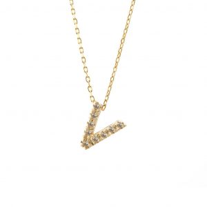 Block Diamond Initial Necklace