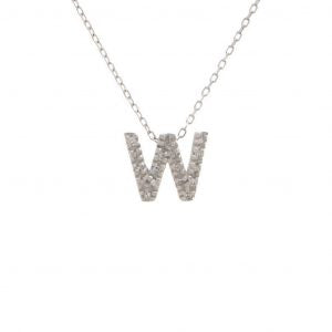 Block Diamond Initial Necklace