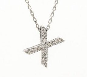 Block Diamond Initial Necklace