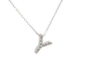 Block Diamond Initial Necklace