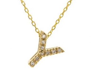 Block Diamond Initial Necklace